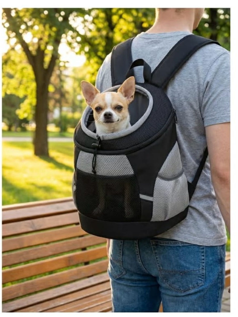 Lightweight Pet Backpack Carrier by SMONT for Small Dogs or Cats